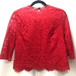Red lace h&m blouse